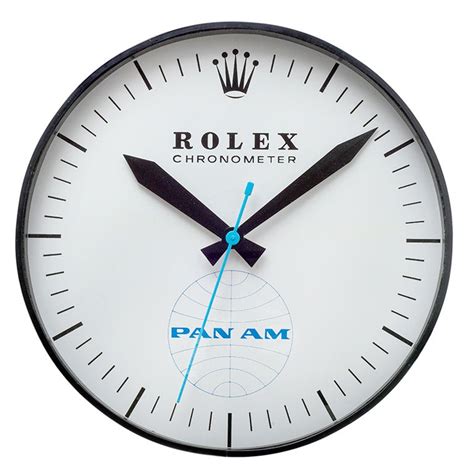 rolex pan am wall clock|Vintage Rolex Pan Am Collectible Wall Clock Pan American.